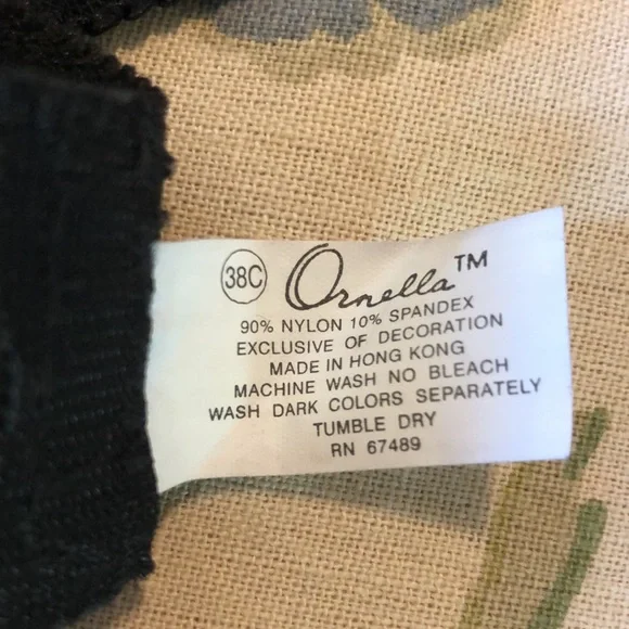 Vintage ORNELLA size 38C Bra Lingerie Deadstock Hong Kong Black Soft Cup NEW
